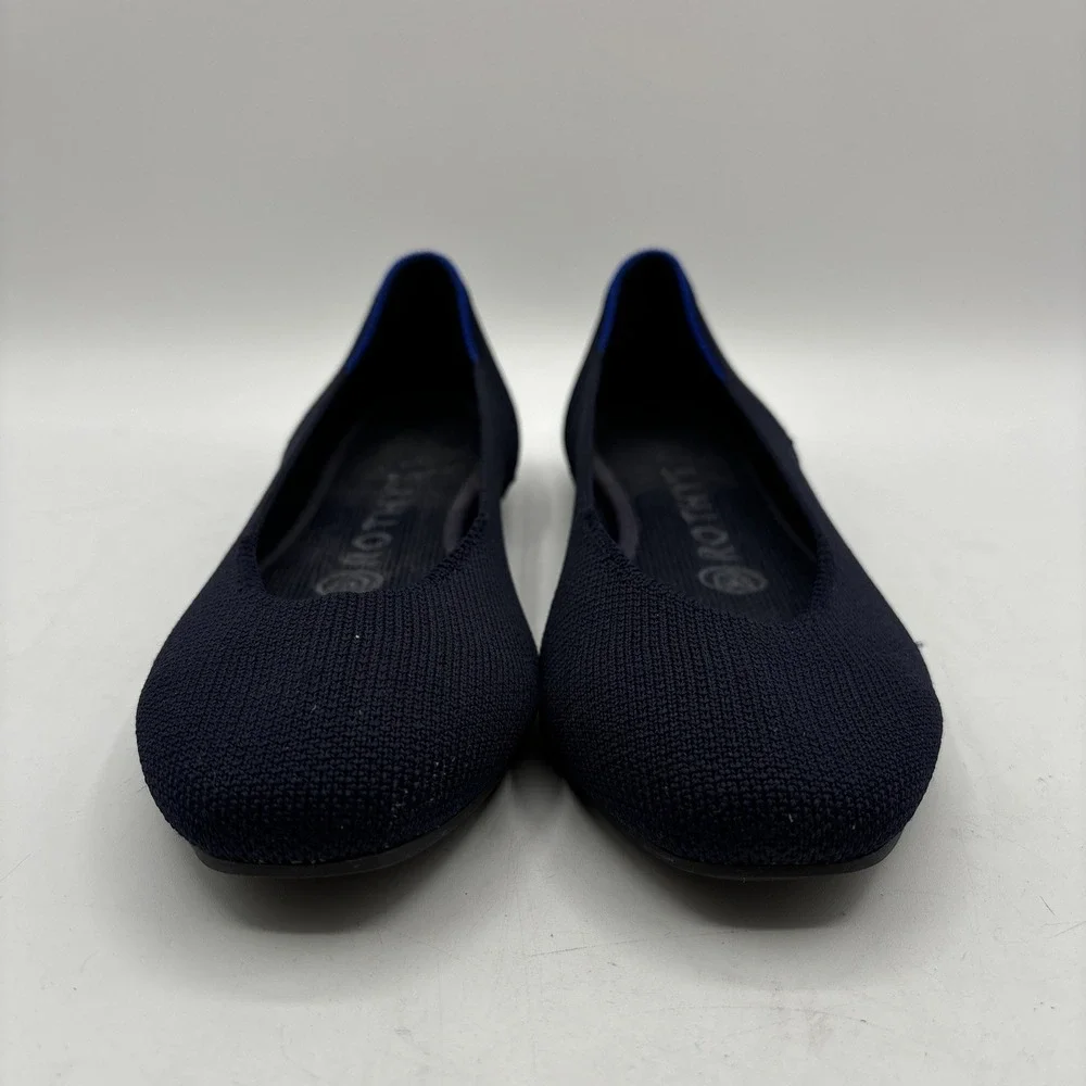 Rothy's The Square Ballet Flat Women's Size 5.5 Navy Heel Stripe Shoes
